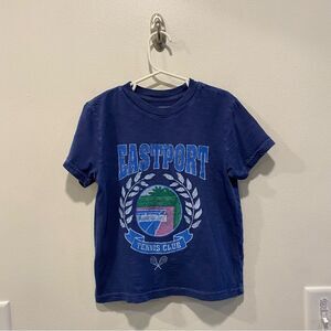 Crewcuts Short sleeve Eastport Tennis Graphic T-shirt boys size 4-5 navy